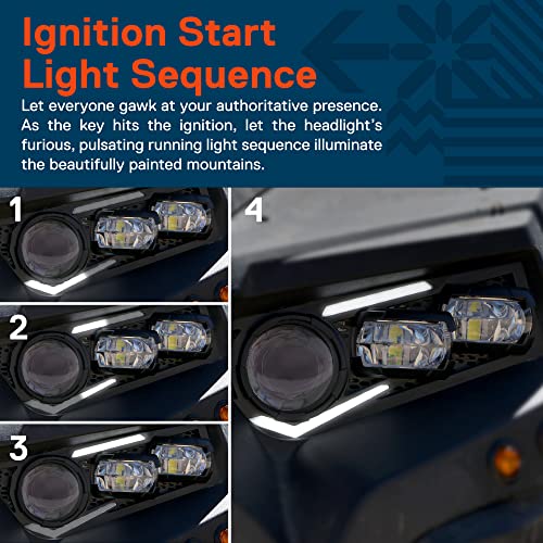 ONLINE LED STORE TRUE MODS RZR LED Headlights for Polaris RZR General XP Turbo 1000 900 2019-2023 [Rugged-Fury Design] [DOT-Rated] [Running Lights] [Metal-to-Metal] [Plug-N-Play] - Image 3