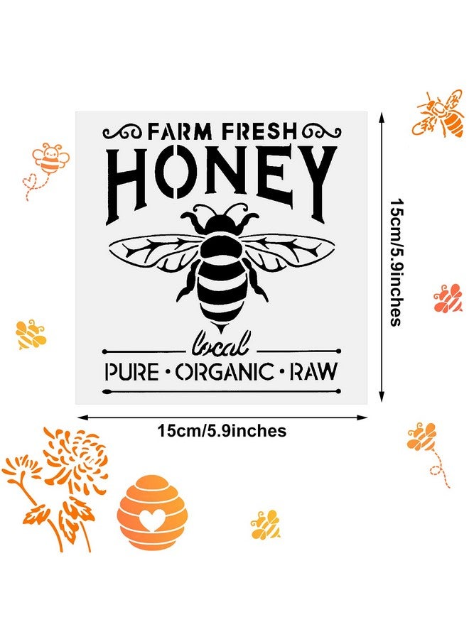 Tenare 12 Pieces Bee Stencil Template Honeycomb Honey Stencils Reusable Diy Bee Sweet Template Welcome To Our Stencils For Painting On Wall Home Wood 6 X 6 Inch - Image 4