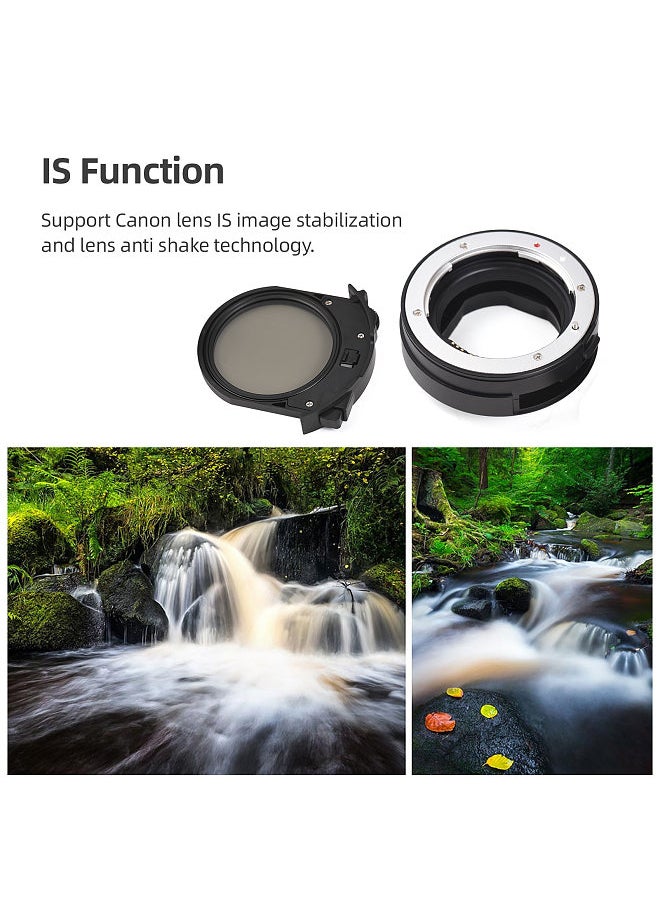 Generic - EF-EOSR PRO Lens Adapter Auto Focus Camera Mount Ring with ND Filter Electronic Aperture Control Compatible with Canon EF/EF-S Lens to Canon EOS RP/R5/R6/R3/C70/R5C/R7/R10/R8/R50 - Image 1