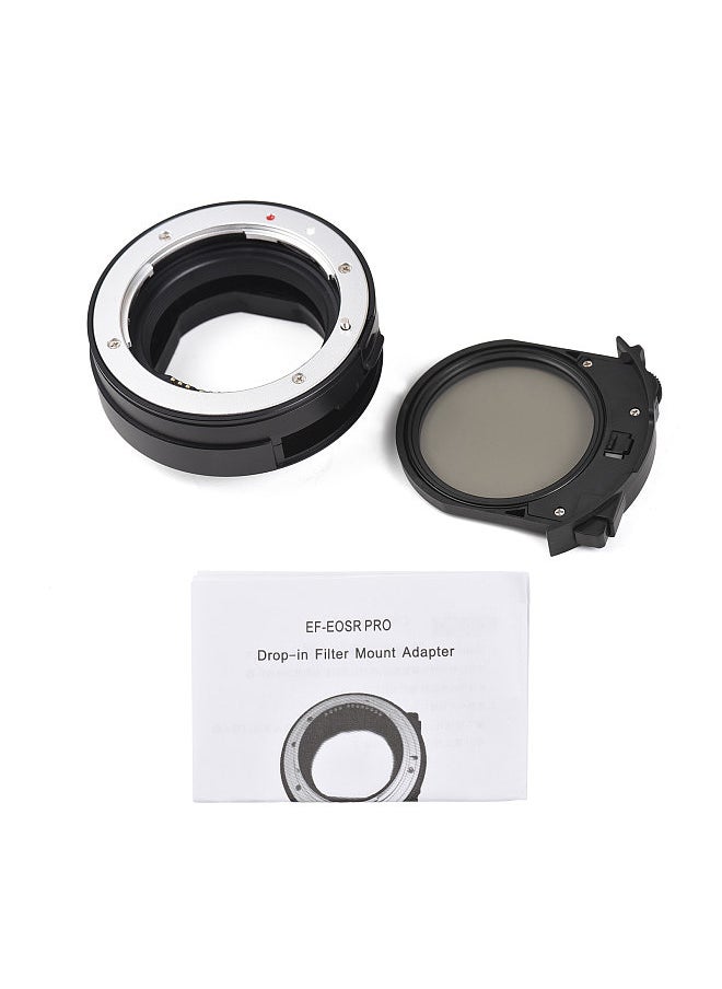 Generic - EF-EOSR PRO Lens Adapter Auto Focus Camera Mount Ring with ND Filter Electronic Aperture Control Compatible with Canon EF/EF-S Lens to Canon EOS RP/R5/R6/R3/C70/R5C/R7/R10/R8/R50 - Image 1