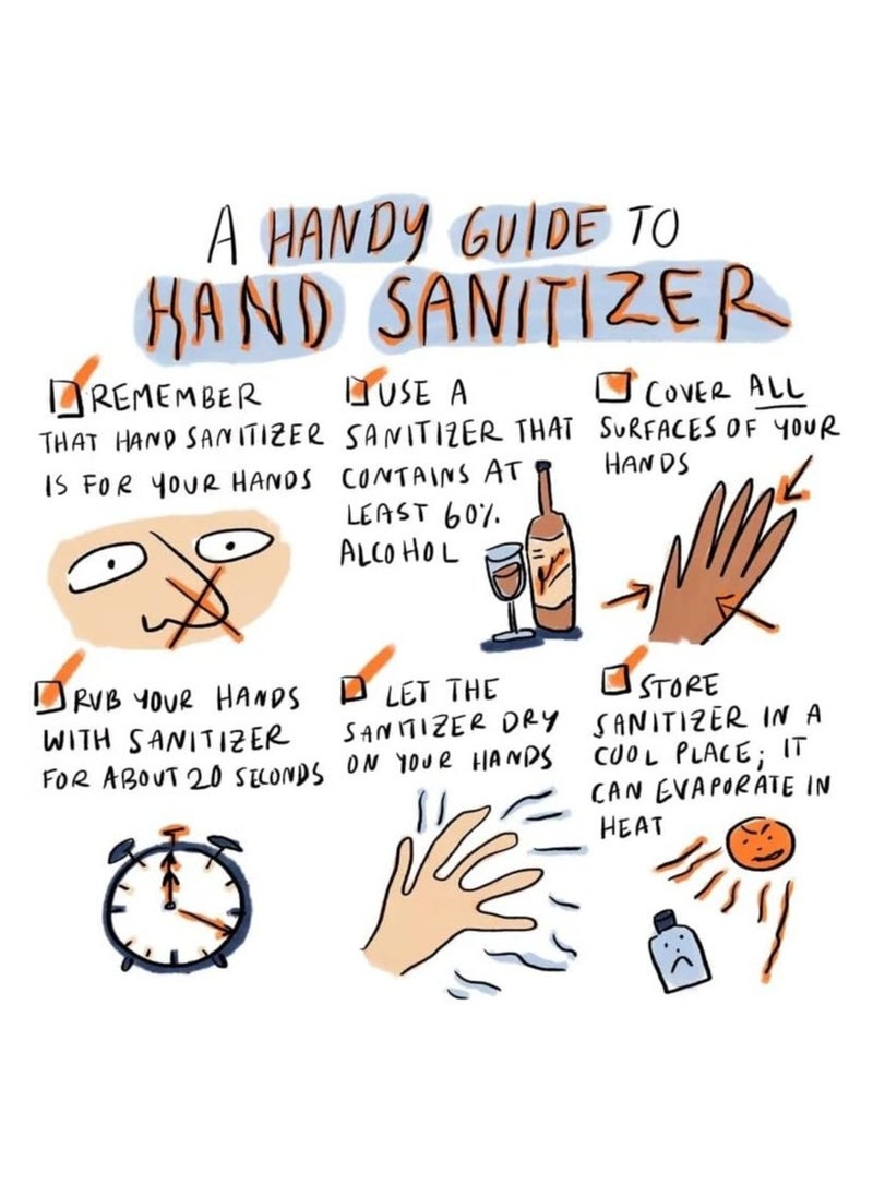 Instant alcohol hand sanitizer: Kills 99.9% of bacteria, odor-free, fast-drying, no water needed. Travel-friendly, 50ml