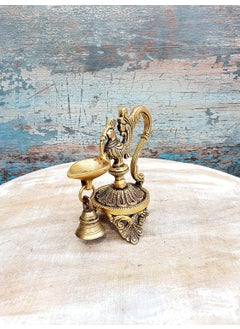 Mohan Jodero Mohan Jodero Peacock DeepakDiya with Bell Antique Home Decorative for Temple Festival  - Image 5