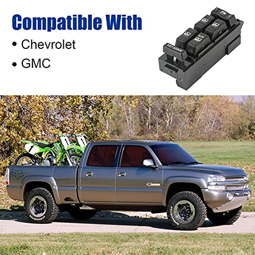 MOJTBE 15062650 Driver Side Power Window Switch Master Control Replacement for 2000 2001 2002 Chevy Silverado & GMC Sierra 1500HD 2500HD 3500, GMC Yukon XL, 2002 Avalanche, OE DS2185, 901090, 1S8326 - Image 4