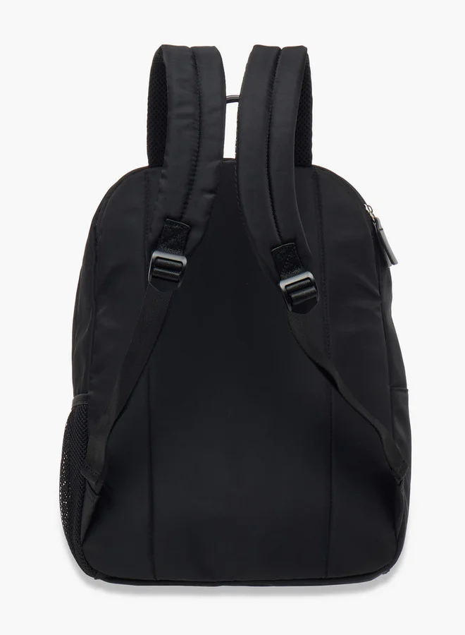 Lee Cooper Logo Print School Backpack with Adjustable Straps and Zip Closure - 32x13x42 cm
