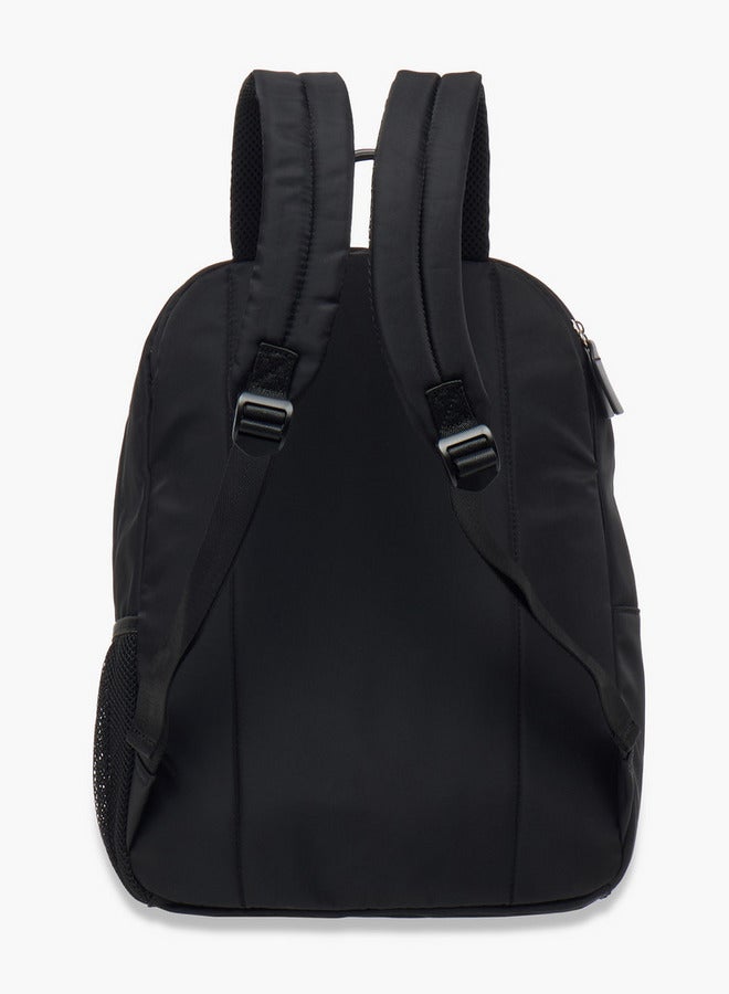 Lee Cooper Logo Print School Backpack with Adjustable Straps and Zip Closure - 32x13x42 cm  - Image 4