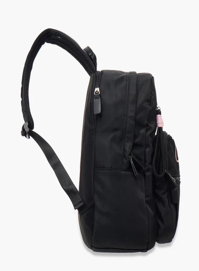 Lee Cooper Logo Print School Backpack with Adjustable Straps and Zip Closure - 32x13x42 cm