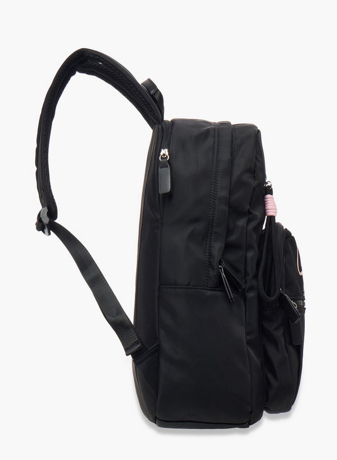 Lee Cooper Logo Print School Backpack with Adjustable Straps and Zip Closure - 32x13x42 cm  - Image 3