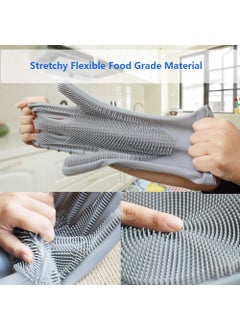 Home Buy HOME BUY Magic Silicone Gloves with Wash Scrubber, Reusable Brush Heat Resistant Gloves Kitchen Tool for Cleaning, Dish Washing, Washing The Car, Pet Hair Care - 1 Pair  - Image 5