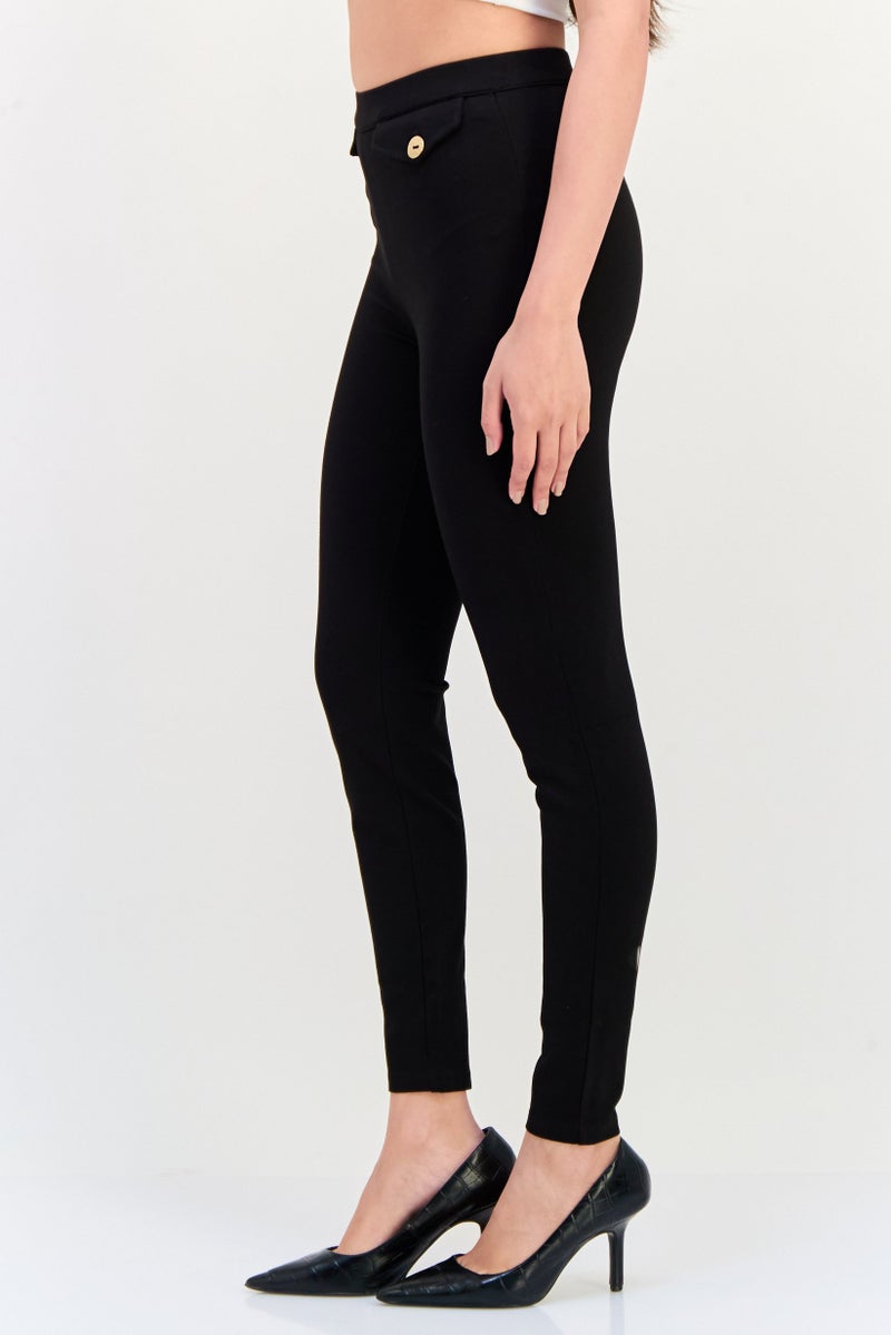 ONLY Women Solid Leggings, Black - Image 3