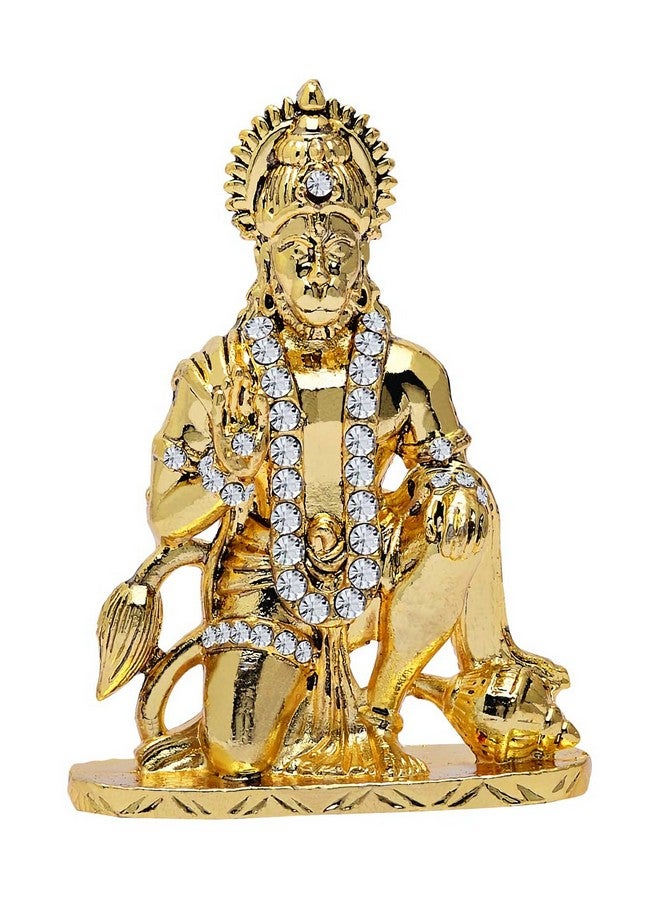 GCT Lord Hanuman Idol Bajrang Bali Ashirwad Idol (B-50) Antique Gold Metal Statue for Home Décor Car Dashboard Mandir Pooja Murti Temple Puja Office Table Showpiece - Image 1