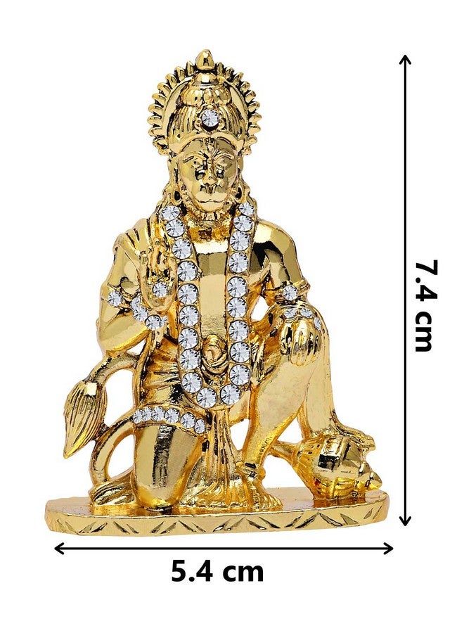 GCT Lord Hanuman Idol Bajrang Bali Ashirwad Idol (B-50) Antique Gold Metal Statue for Home Décor Car Dashboard Mandir Pooja Murti Temple Puja Office Table Showpiece - Image 2