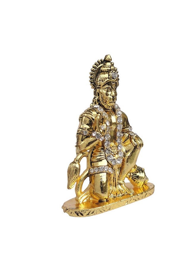 GCT Lord Hanuman Idol Bajrang Bali Ashirwad Idol (B-50) Antique Gold Metal Statue for Home Décor Car Dashboard Mandir Pooja Murti Temple Puja Office Table Showpiece - Image 5