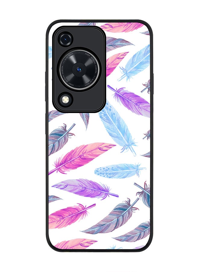 Stylizedd Rugged Black edge case for Huawei nova Y72 / Huawei Enjoy 70 4G, Slim fit Case Flexible Rubber Edges Anti Drop TPU Gel Thin Cover - Feather Colors - Image 1