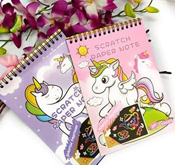 Anushil Kids Magic Scratchbook Notebook - Magical Drawing Book - Sketch Scratch Paper Note Drawing Educational Book+Wooden Pencil (Pack of 1) - Image 3