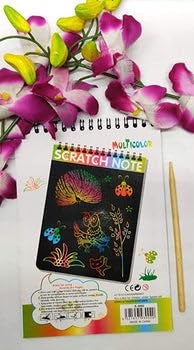 Anushil Kids Magic Scratchbook Notebook - Magical Drawing Book - Sketch Scratch Paper Note Drawing Educational Book+Wooden Pencil (Pack of 1) - Image 5