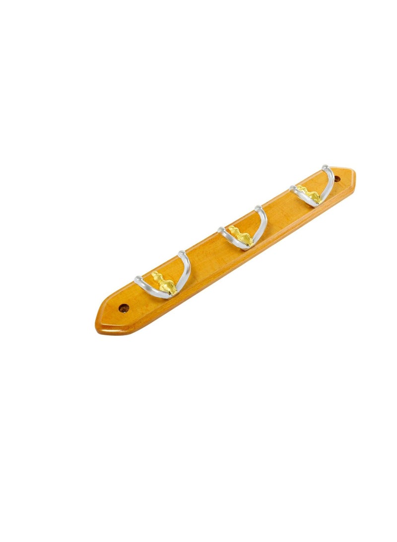 Wood And Metal Clothes Wall Hanger, Brown  - Image 2