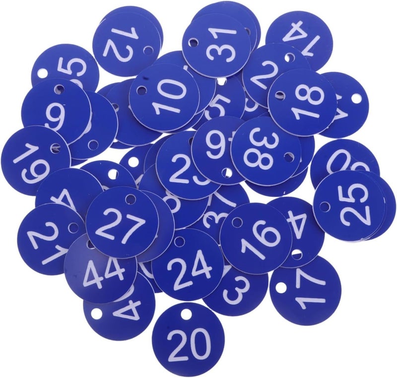 Blue 50pcs Keychain Label Tags Number Markers Reusable Color Coded Key Id Tags With Round Hole For Gym Lockers Equipment Coding And School Use - Image 1