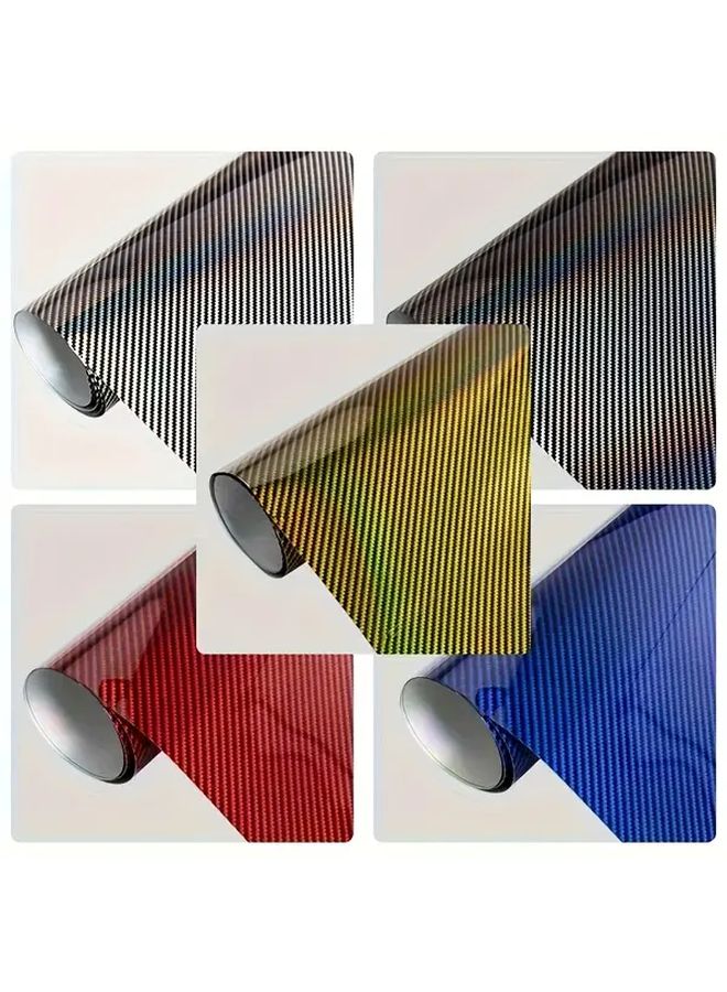 Black Laser Rainbow Carbon Fiber Car Wrap Film Sticker 11 81x19 69 Inch - Image 2