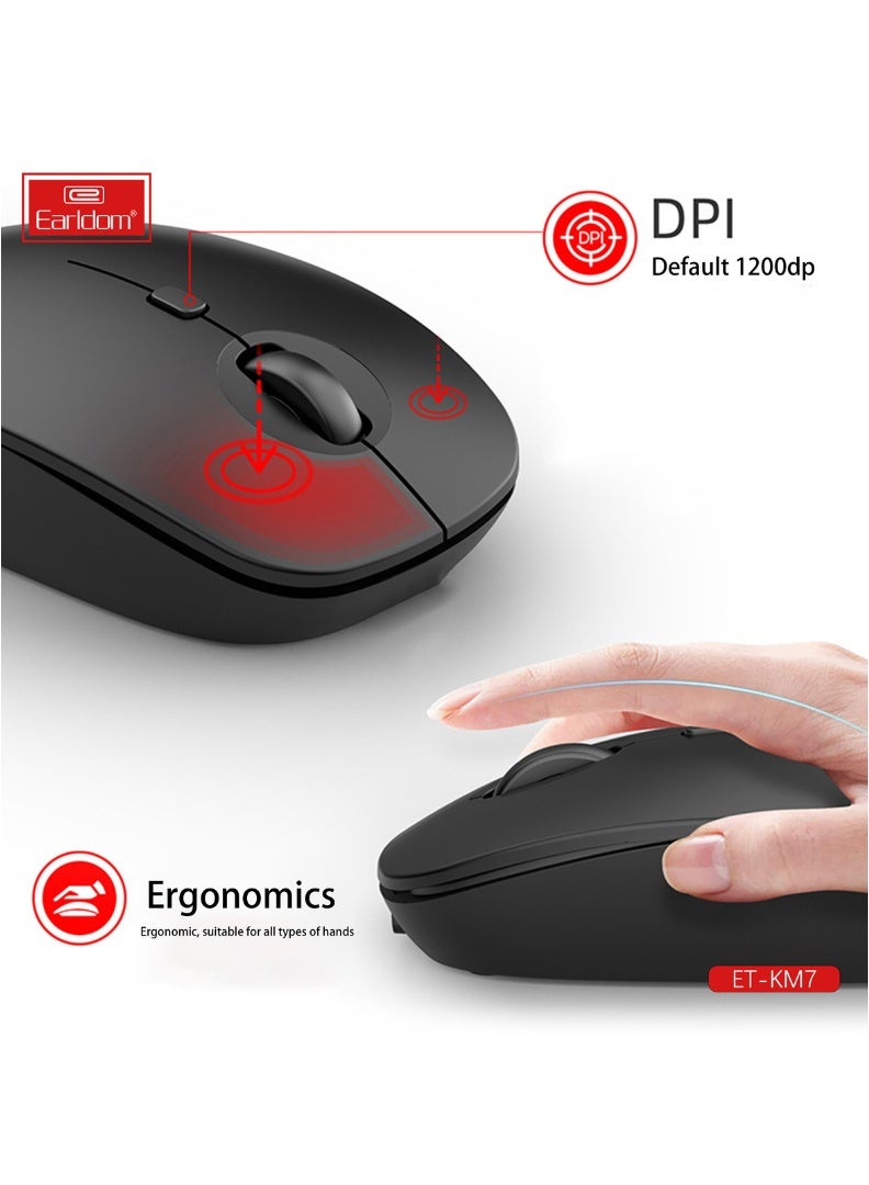 Earldom 2.4 GHz Portable Wireless Mouse – Noiseless Click, Ergonomic Design, Plug-and-Play - Image 4