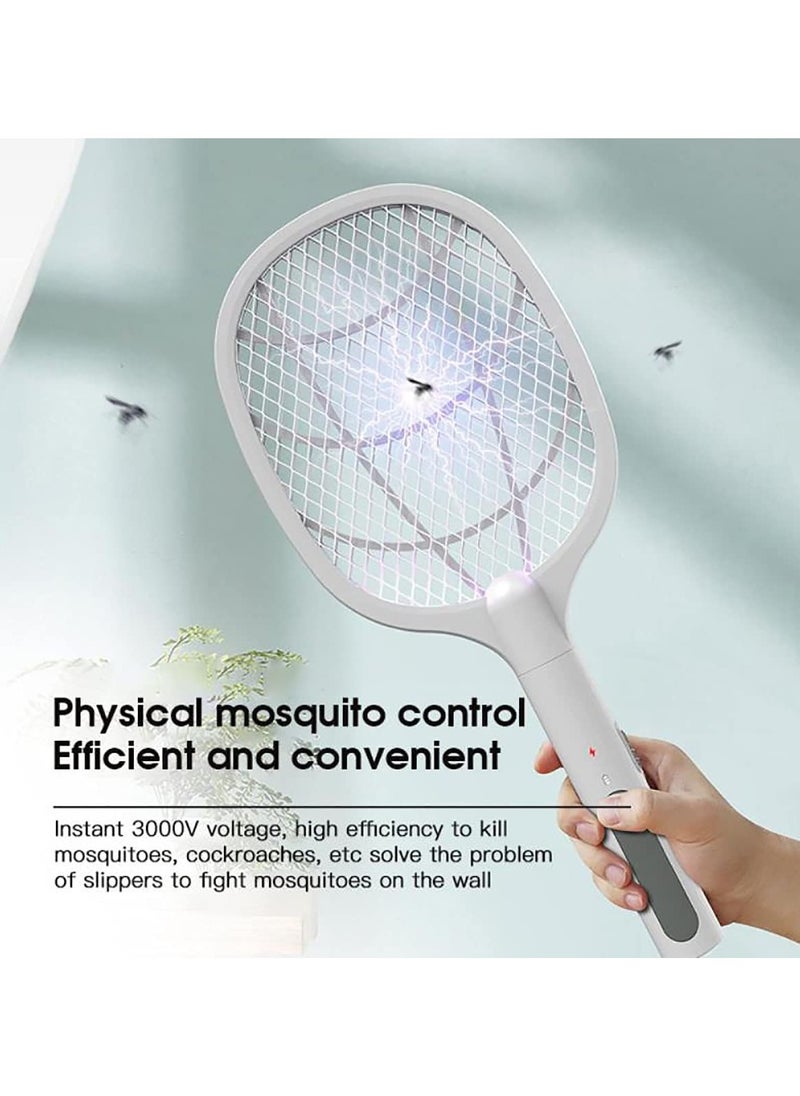 ECONO - 2 in 1 Powerful Grid Electric Bug Zapper Racket USB Rechargeable Electric Fly Swatter with LED Light For Indoor And Outdoor. - Image 1
