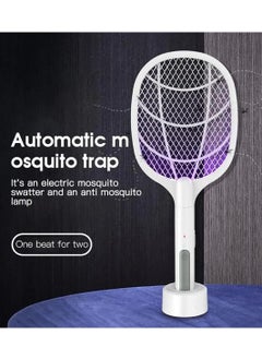 ECONO 2 in 1 Powerful Grid Electric Bug Zapper Racket USB Rechargeable Electric Fly Swatter with LED Light For Indoor And Outdoor.  - Image 4