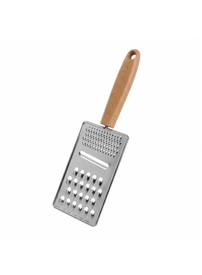 لوكاداه مبشرة يدوية فاخرة من الفولاذ المقاوم للصدأ بمقبض خشبي - مبشرة متعددة الأغراض للجبن والخضراوات والزنجبيل، شفرات حادة ومتينة، مقبض مريح، أداة مطبخ مقاومة للصدأ لبشر الجبن والثوم وقشر الليمون والخضراوات والفواكه - Image 1