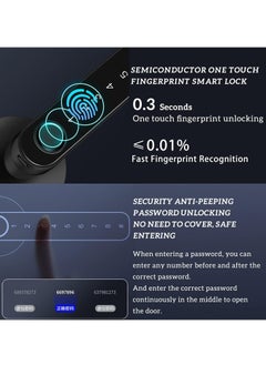 Excefore Fingerprint Door Lock keyless Entry Door Lock with USB Charging and keypad biometric Door Lock Smart Door Handle Lock Suitable for bedrooms Offices and Other Private Spaces(Black)  - Image 3