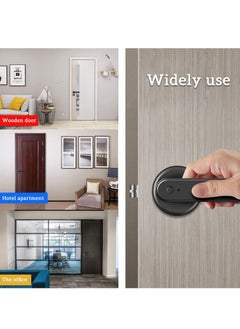 Excefore Fingerprint Door Lock keyless Entry Door Lock with USB Charging and keypad biometric Door Lock Smart Door Handle Lock Suitable for bedrooms Offices and Other Private Spaces(Black)  - Image 5