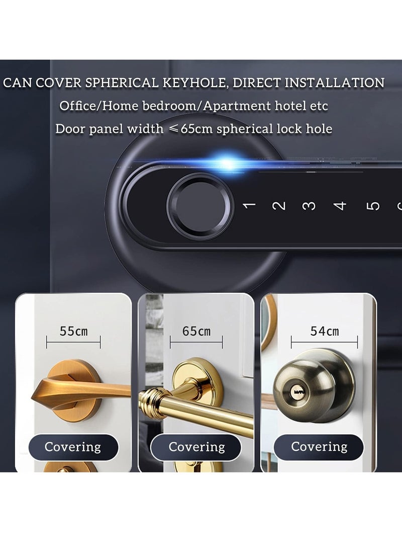Excefore قفل باب ببصمة الإصبع، قفل باب دخول بدون مفتاح مع شحن USB ولوحة مفاتيح بيومترية، قفل مقبض باب ذكي مناسب لغرف النوم والمكاتب والأماكن الخاصة الأخرى (أسود)  - Image 4
