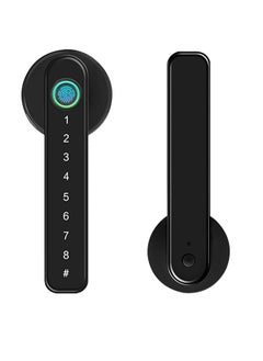 Excefore Fingerprint Door Lock keyless Entry Door Lock with USB Charging and keypad biometric Door Lock Smart Door Handle Lock Suitable for bedrooms Offices and Other Private Spaces(Black)  - Image 1