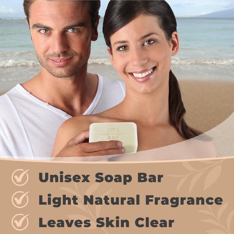 One With Nature Dead Sea Salt Soap 4oz 3-Pack â€“ Purifying Soap Bar with Dead Sea Minerals for Face & Body, for Men & Women. Unscented. - Image 5