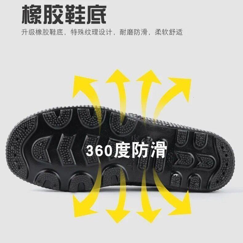 High-Top And Low-Top Non-Slip Construction Site Rubber-Soled Military Training Wear-Resistant Men'S Low-Top Liberation Shoes Women'S Labor Protection Canvas Hiking Rubber Shoes - Image 5