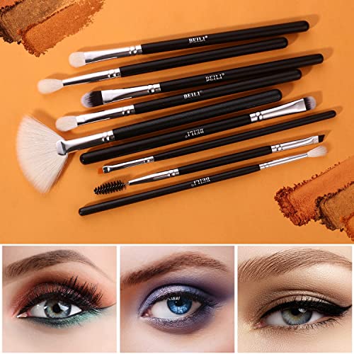 BEILI Makeup Brushes | Set of 20pc Makeup Brushes for Professionals | Classic Black & Silver Color Synthetic Kabuki Foundation Blending Brush | Make Up Applicators Brush Set - Image 5