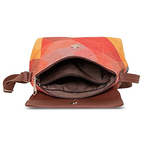 ZOUK Flap Sling Bag | Crossbody Bags for Women | Women's Handbags | Stylish | Vegan Leather Evening Bag | Travel & Office Use | Purse and Wallet | Geooptics Print - Image 4