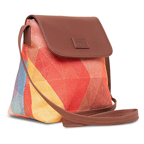 ZOUK Flap Sling Bag | Crossbody Bags for Women | Women's Handbags | Stylish | Vegan Leather Evening Bag | Travel & Office Use | Purse and Wallet | Geooptics Print - Image 3