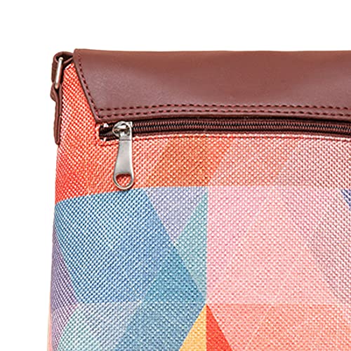 ZOUK Flap Sling Bag | Crossbody Bags for Women | Women's Handbags | Stylish | Vegan Leather Evening Bag | Travel & Office Use | Purse and Wallet | Geooptics Print - Image 5