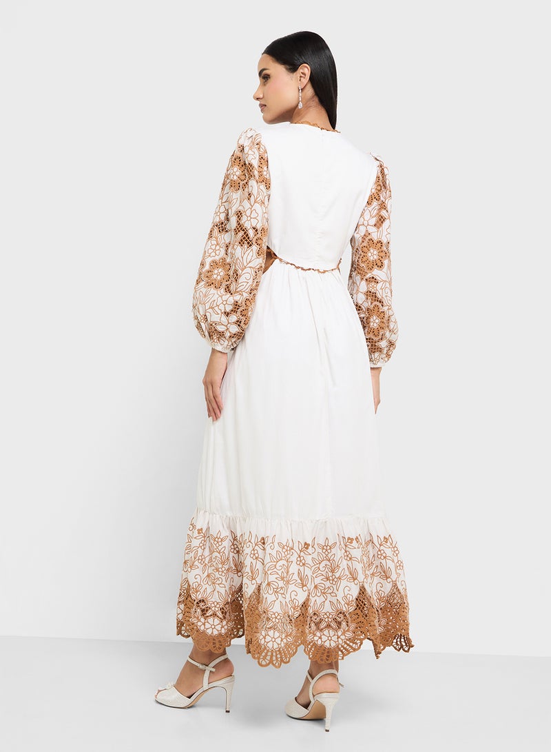 Threadz by Ajooni Floral Embroidered Dress - Image 2
