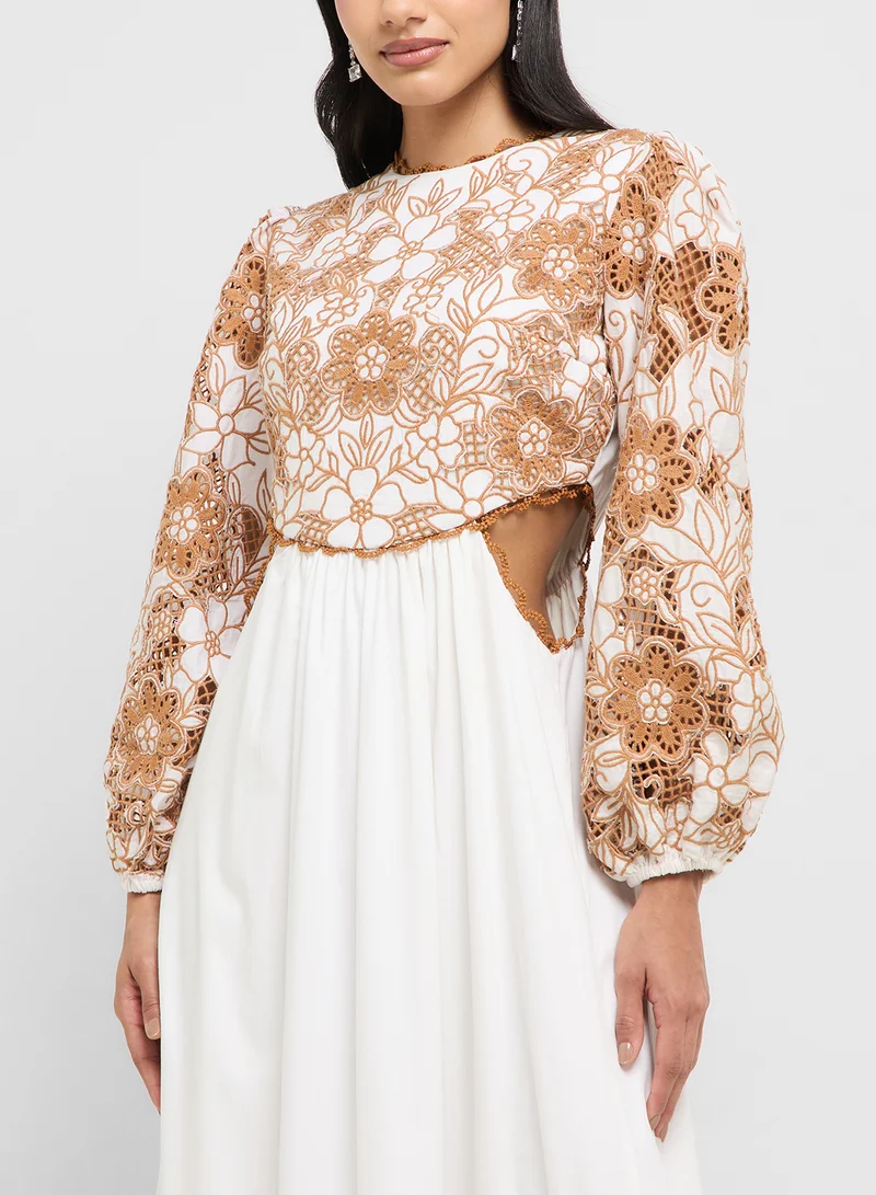 Threadz by Ajooni Floral Embroidered Dress