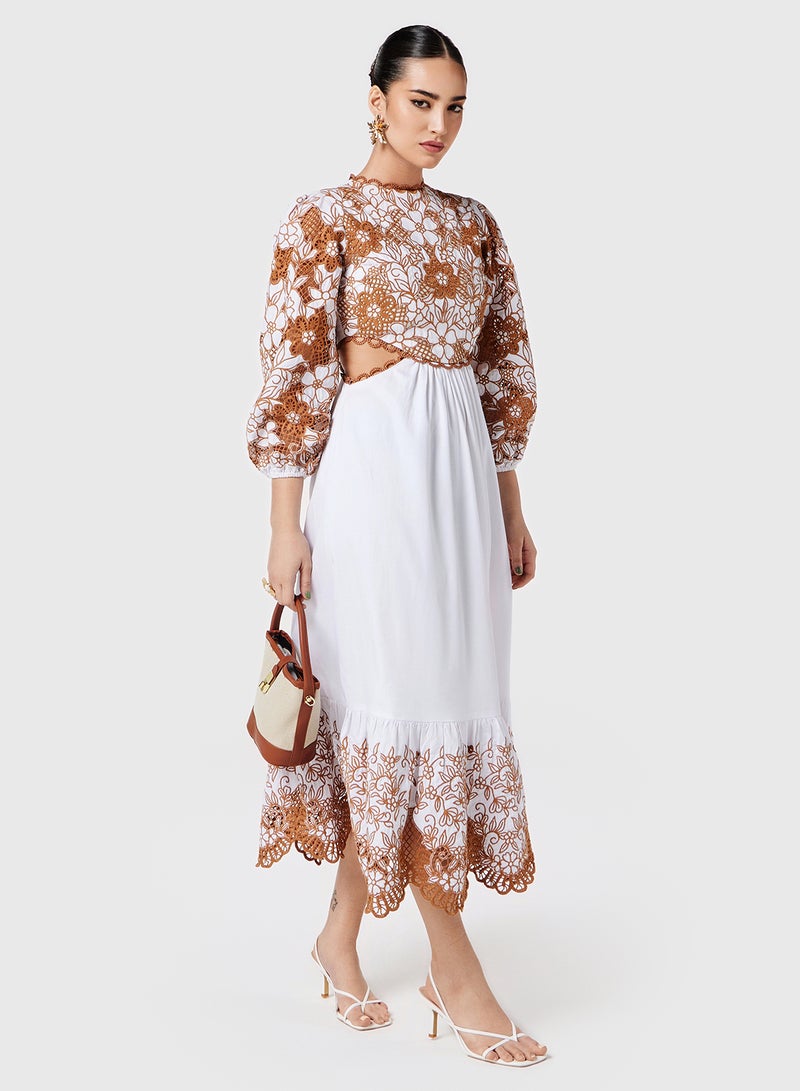 Threadz by Ajooni Floral Embroidered Dress - Image 5