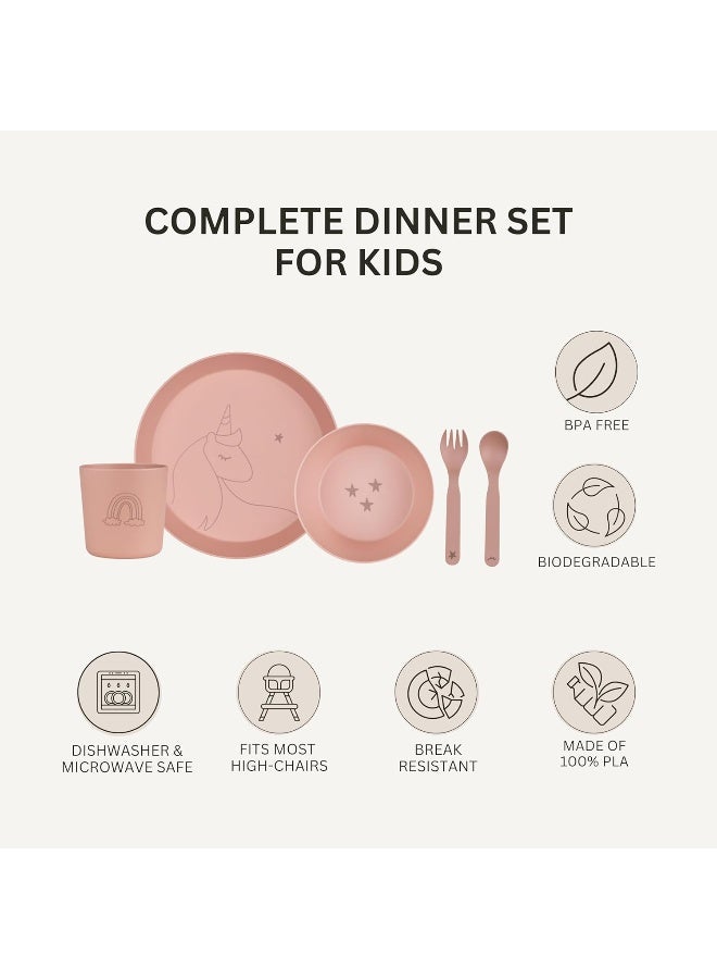 Citron Unbreakable Tableware Set, 100% Organic, Reusable, Biodegradable, Environment Friendly, And UnbreakableUnicorn Blush Pink - Image 2
