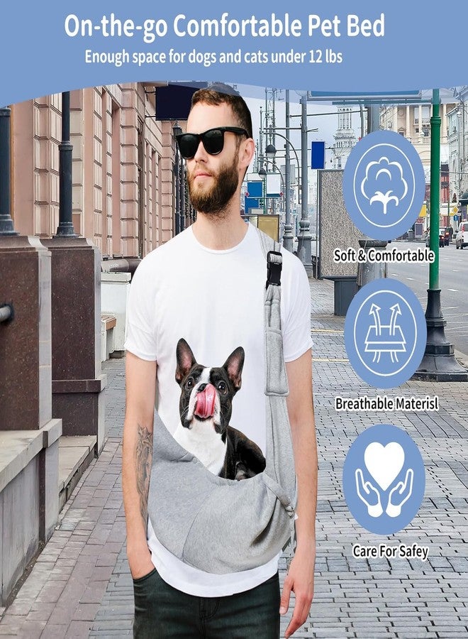 CONLI Small Dog Carrier Sling with Adjustable Strap & Dual Safety - Features Storage Pocket & Detachable Treat Pouch, Hands-Free Pet Sling for Chihuahuas, Yorkies Under 12lbs for Walking, Hiking - Image 5
