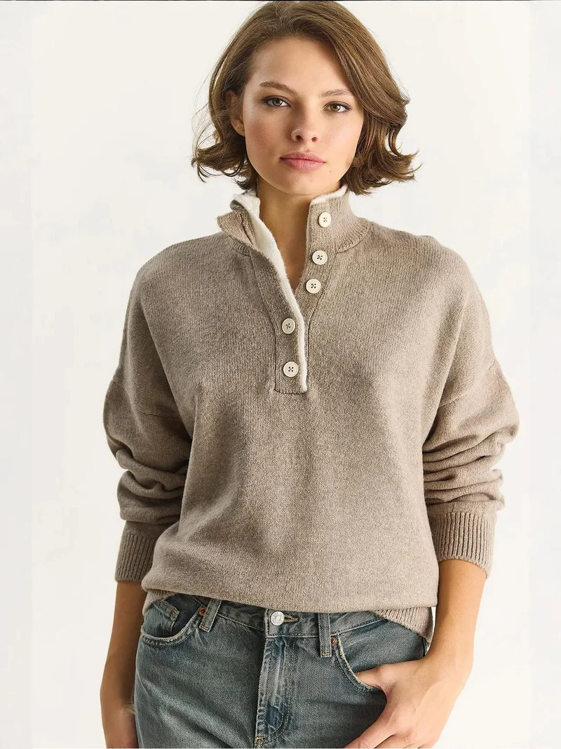 Bianco Lucci LUCCI Buttoned Sweater