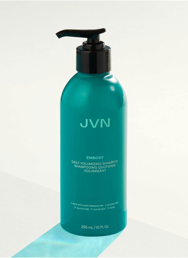 JVN JVN Embody Volumizing Shampoo, Clean, Volume-Boosting Shampoo for All Hair Types, Clarifying, Adds Fullness and Restores Shine, Sulfate-Free, 10 Fluid Ounces  - Image 1