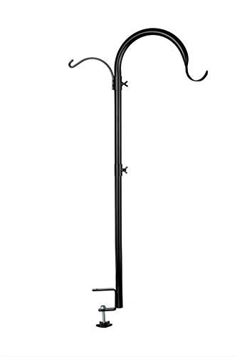 WOSIBO Three Span Deck Hook, 37 Inches Deck Bird Feeder Pole, Hanging Baskets Porch Multi-Hook for Deck Kit with Three Branches for Plant Hangers, Lanterns, Wind Chimes and More - Image 1