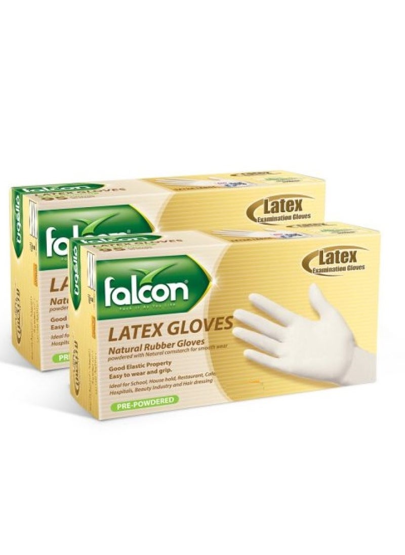 Falcon Falcon Latex Gloves - Pre-Powdered (2 Packs x 100 Pieces)  - Image 4