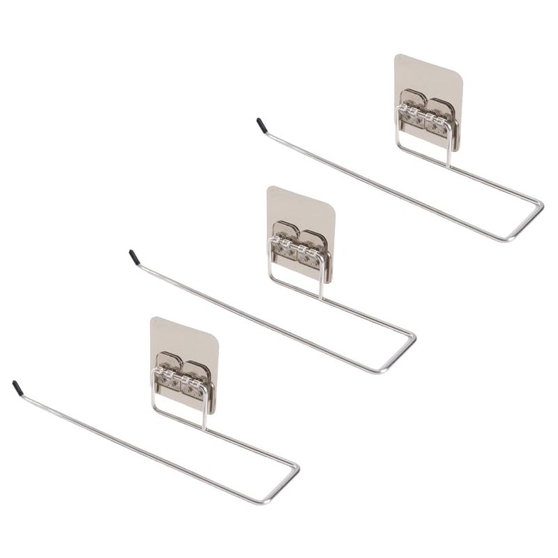 ZIBUYU® 3Pcs Tissue Paper Holder, Towel Hanger for Bathroom, kitchen towel holder, 10.4 Inches Toilet Paper Holder for Bathroom for Kitchen Utility Self Adhesive Rack for Bathroom Accessories, Kitchen - Image 1