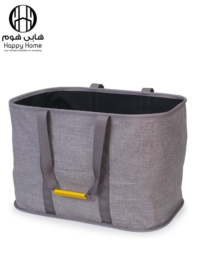 Happy Home 35-Liter / 9.2-Gallon Collapsible Laundry Basket – Durable, Moisture-Resistant Fabric Laundry Hamper with Sturdy Carry Handles – Foldable Space-Saving Design – Easy to Clean, Maintains Shape When Empty – Perfect for Dirty or Clean Laundry - Image 1