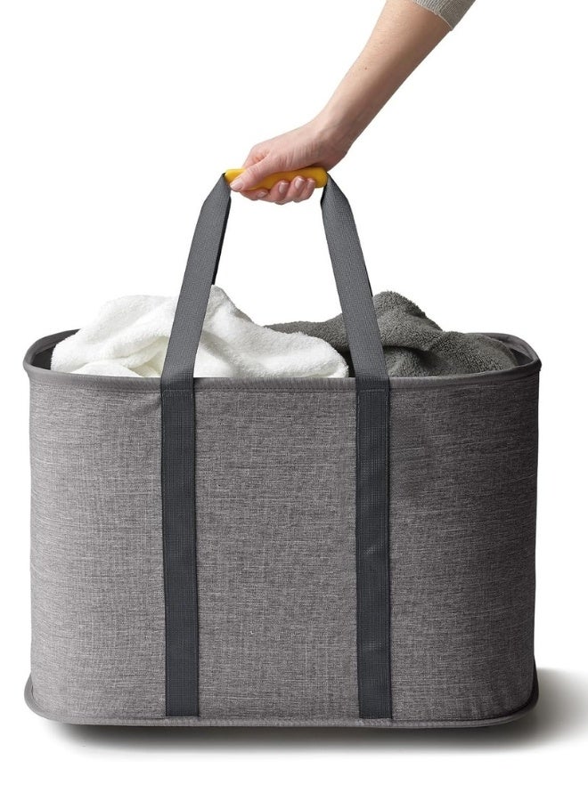 Happy Home 35-Liter / 9.2-Gallon Collapsible Laundry Basket – Durable, Moisture-Resistant Fabric Laundry Hamper with Sturdy Carry Handles – Foldable Space-Saving Design – Easy to Clean, Maintains Shape When Empty – Perfect for Dirty or Clean Laundry - Image 2