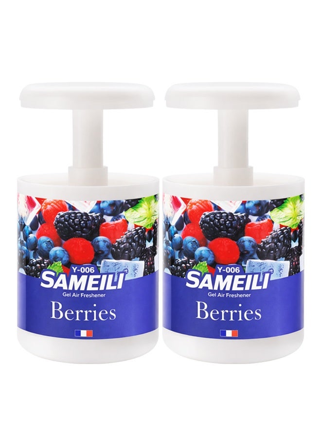 ساميلي مجموعة من قطعتين من معطر جو جل ساميلي برائحة التوت Y-006 - تحكم قابل للتعديل بالسحب، معطر جو جل يدوم طويلاً للوحة القيادة في السيارة، وحامل الأكواب، والمنزل، والمكتب - Image 1