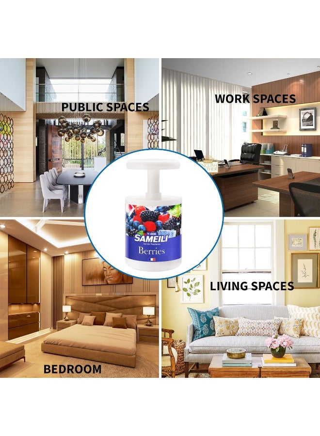 ساميلي مجموعة من قطعتين من معطر جو جل ساميلي برائحة التوت Y-006 - تحكم قابل للتعديل بالسحب، معطر جو جل يدوم طويلاً للوحة القيادة في السيارة، وحامل الأكواب، والمنزل، والمكتب - Image 4